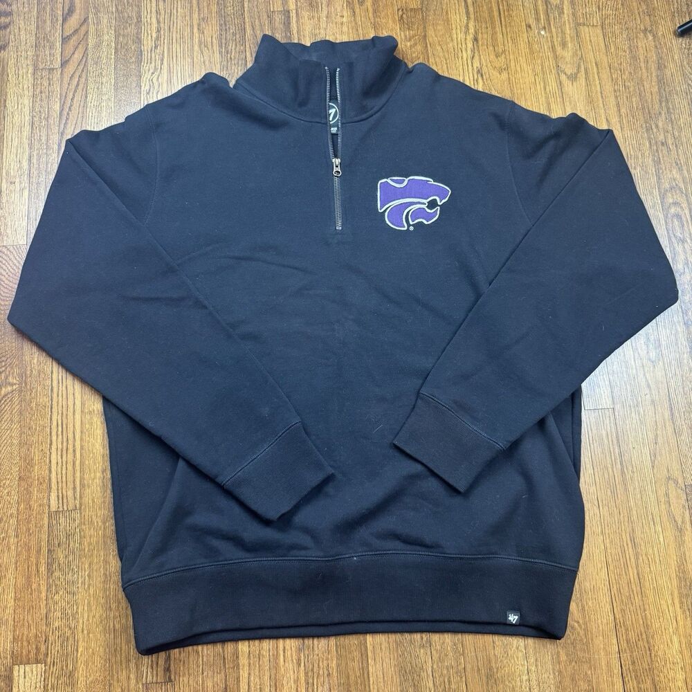 47 Brand Kansas State Wildcats Striker 1/4 Zip Pullover Black XXL NWT NCAA